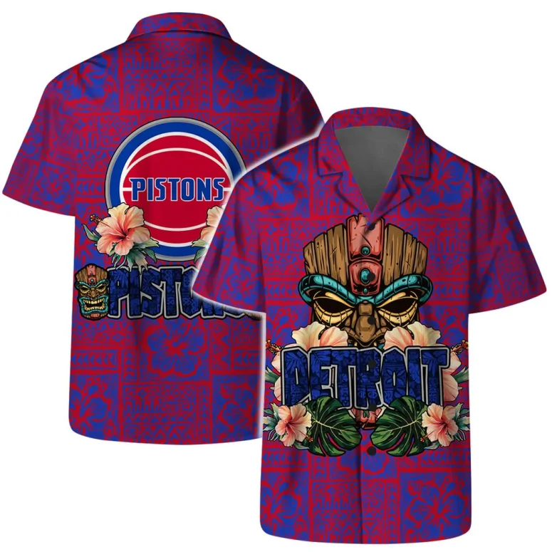Detroit Pistons Tiki Vibes Hawaiian Shirt