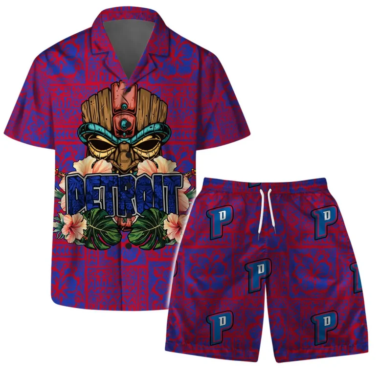 Detroit Pistons Tiki Vibes Hawaiian Shirt