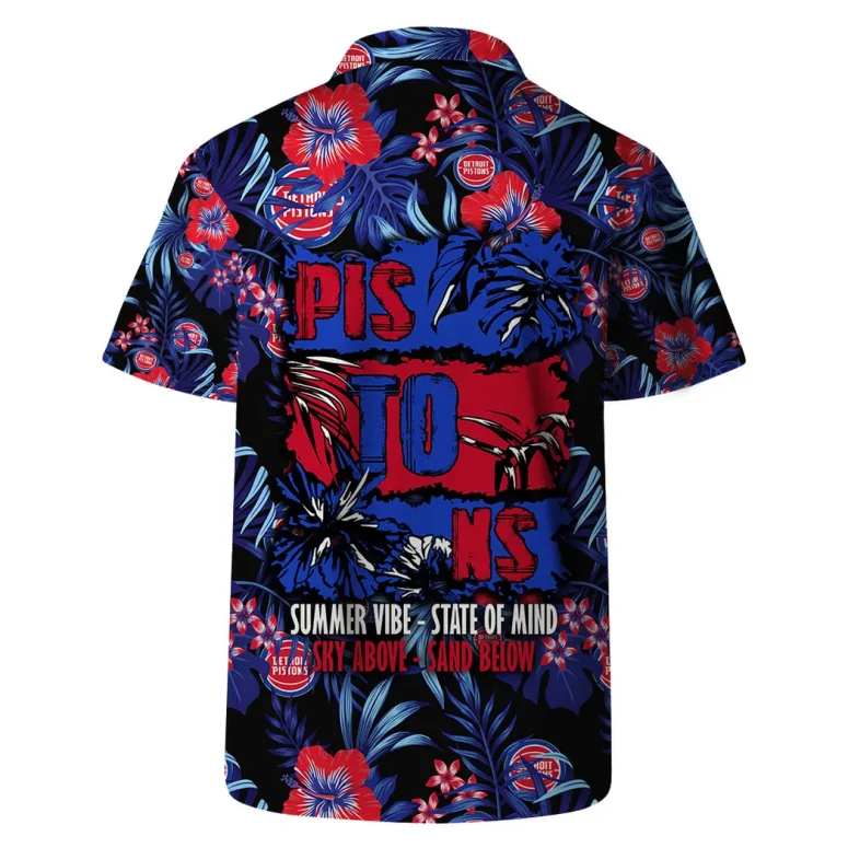 Detroit Pistons Tropical Blaze Hawaiian Shirt