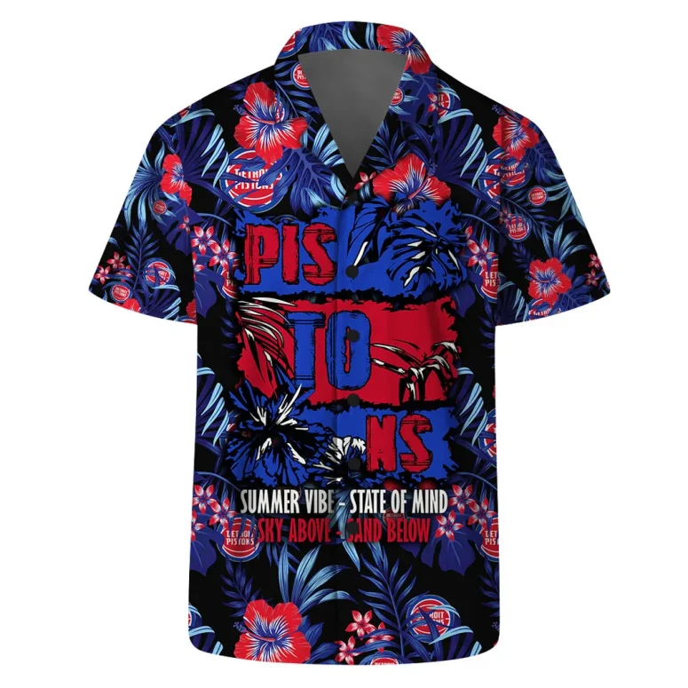 Detroit Pistons Tropical Blaze Hawaiian Shirt