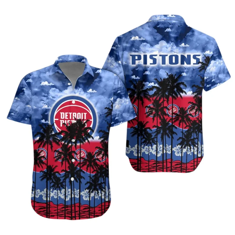 Detroit Pistons Tropical Breeze Hawaiian Shirt