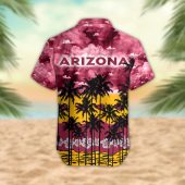 Arizona Cardinals Palm Trees Sunset Hawaiian Shirt Back - TeeAloha
