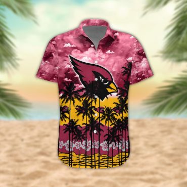 Arizona Cardinals Palm Trees Sunset Hawaiian Shirt
