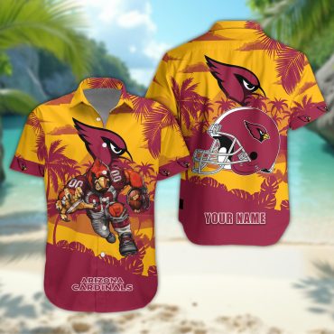 Arizona Cardinals Personalized Gridiron Warrior Hawaiian Shirt