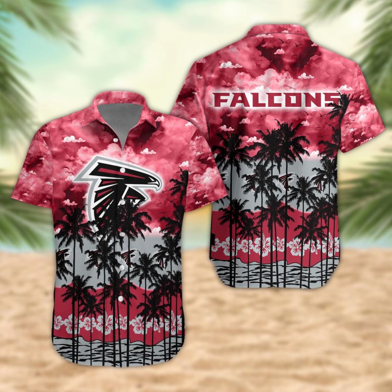Atlanta Falcons Palm Trees Sunset Hawaiian Shirt