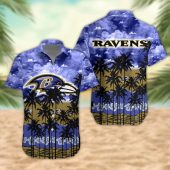 Baltimore Ravens Palm Trees Sunset Hawaiian Shirt - TeeAloha
