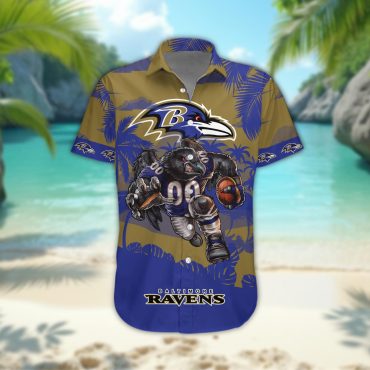 Baltimore Ravens Personalized Gridiron Warrior Hawaiian Shirt