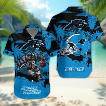 Carolina Panthers Personalized Gridiron Warrior Hawaiian Shirt