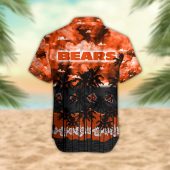 Chicago Bears Palm Trees Sunset Hawaiian Shirt Back - TeeAloha