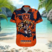 Chicago Bears Personalized Gridiron Warrior Hawaiian Shirt Front - TeeAloha