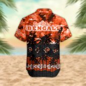 Cincinnati Bengals Palm Trees Sunset Hawaiian Shirt Back - TeeAloha