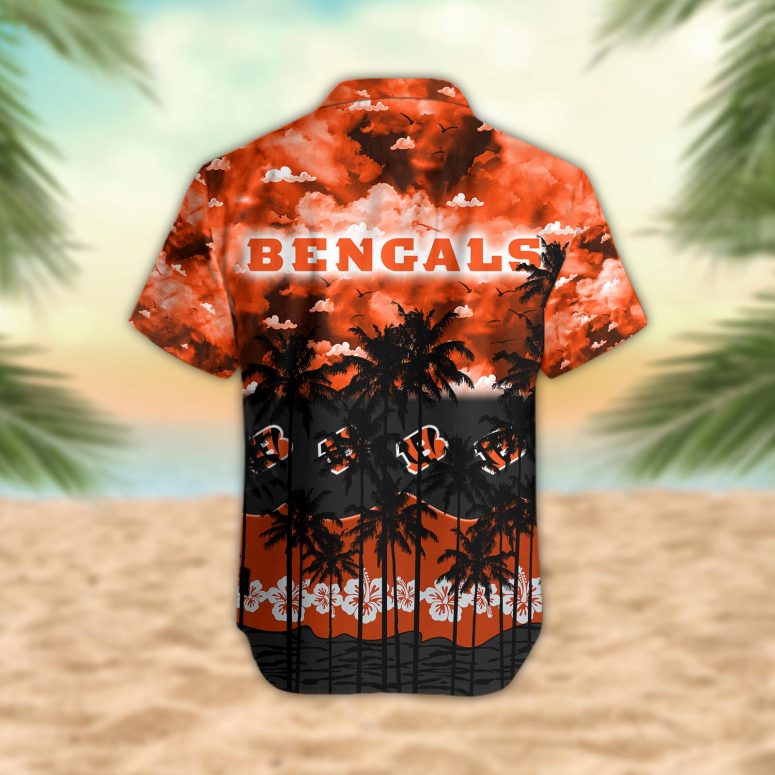 Cincinnati Bengals Palm Trees Sunset Hawaiian Shirt