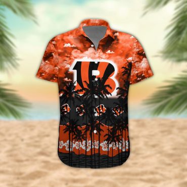 Cincinnati Bengals Palm Trees Sunset Hawaiian Shirt