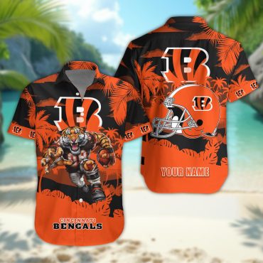 Cincinnati Bengals Personalized Gridiron Warrior Hawaiian Shirt