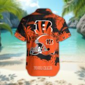 Cincinnati Bengals Personalized Gridiron Warrior Hawaiian Shirt Back - TeeAloha