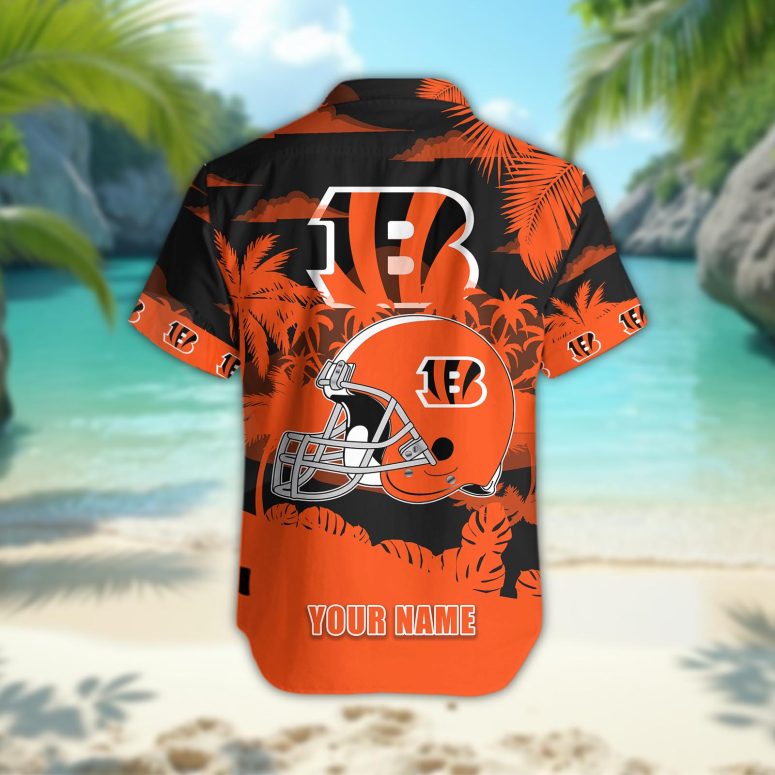 Cincinnati Bengals Personalized Gridiron Warrior Hawaiian Shirt