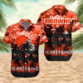 Cleveland Browns Palm Trees Sunset Hawaiian Shirt - TeeAloha
