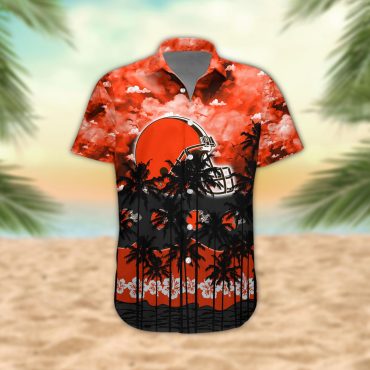 Cleveland Browns Palm Trees Sunset Hawaiian Shirt