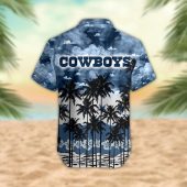 Dallas Cowboys Palm Trees Sunset Hawaiian Shirt Back - TeeAloha