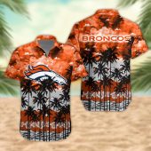 Denver Broncos Palm Trees Sunset Hawaiian Shirt