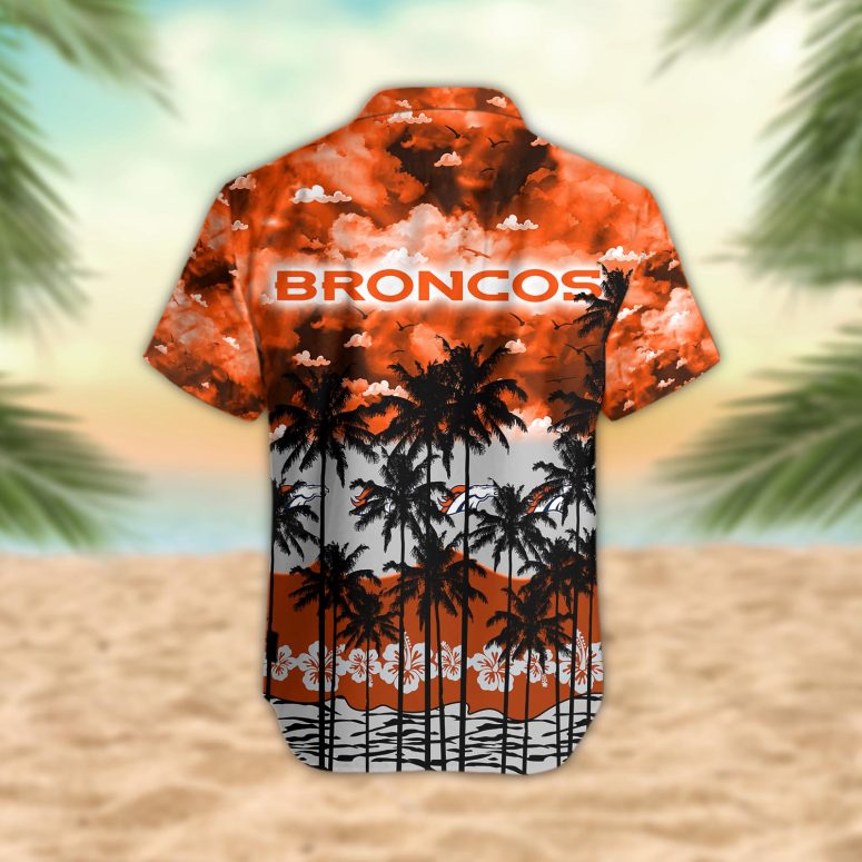 Denver Broncos Palm Trees Sunset Hawaiian Shirt