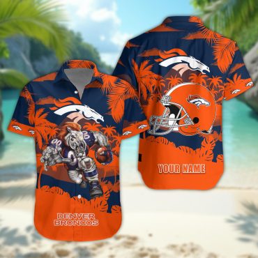 Denver Broncos Personalized Gridiron Warrior Hawaiian Shirt