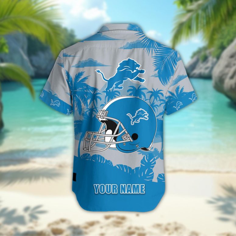 Detroit Lions Personalized Gridiron Warrior Hawaiian Shirt