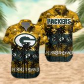 Green Bay Packers Palm Trees Sunset Hawaiian Shirt - TeeAloha