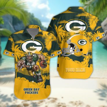 Green Bay Packers Personalized Gridiron Warrior Hawaiian Shirt