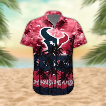 Houston Texans Palm Trees Sunset Hawaiian Shirt