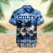 Indianapolis Colts Palm Trees Sunset Hawaiian Shirt Back - TeeAloha