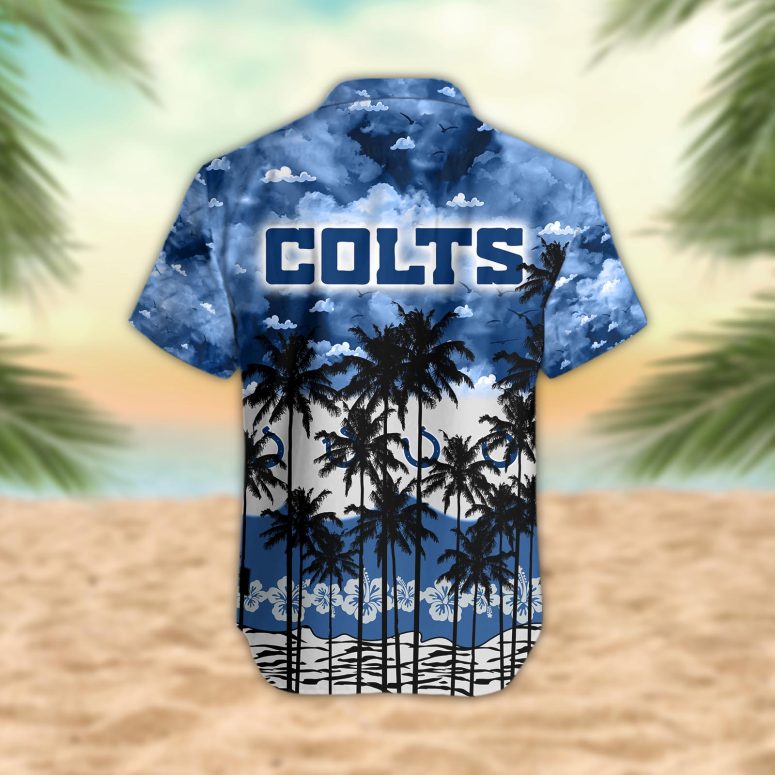 Indianapolis Colts Palm Trees Sunset Hawaiian Shirt