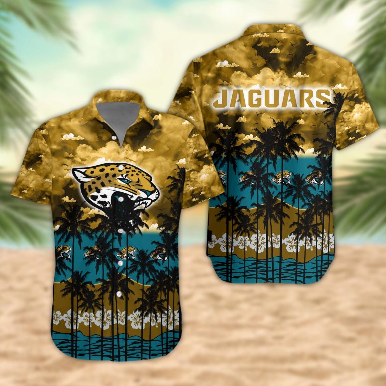 Jacksonville Jaguars Palm Trees Sunset Hawaiian Shirt
