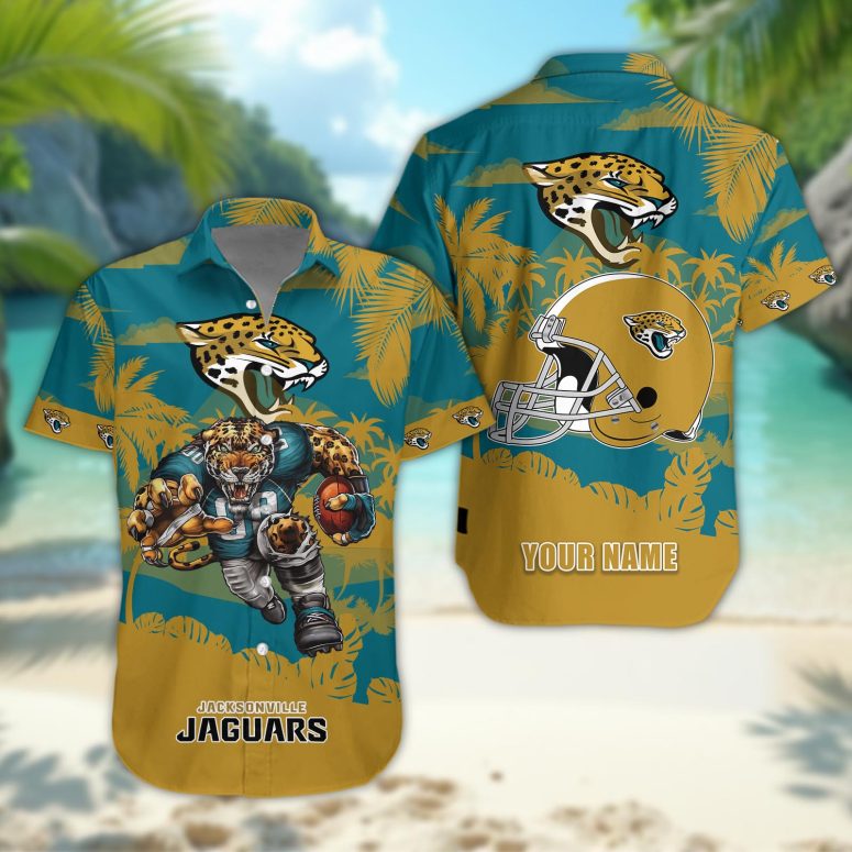 Jacksonville Jaguars Personalized Gridiron Warrior Hawaiian Shirt