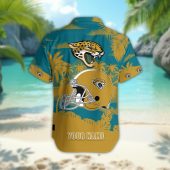 Jacksonville Jaguars Personalized Gridiron Warrior Hawaiian Shirt Back - TeeAloha