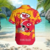 Kansas City Chiefs Personalized Gridiron Warrior Hawaiian Shirt Back - TeeAloha