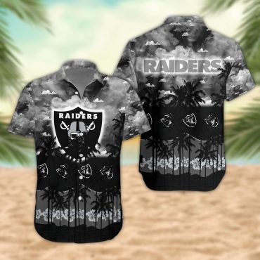 Las Vegas Raiders Palm Trees Sunset Hawaiian Shirt