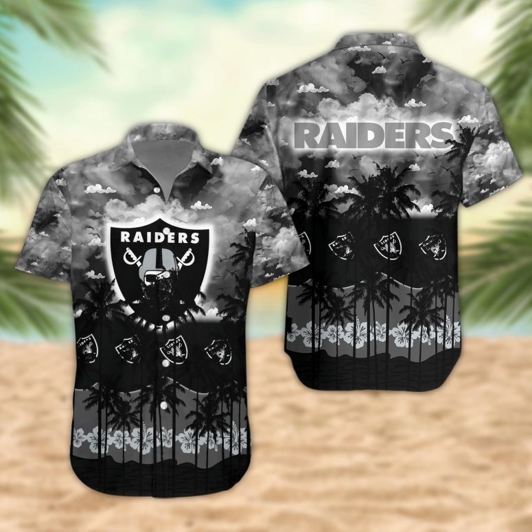 Las Vegas Raiders Palm Trees Sunset Hawaiian Shirt