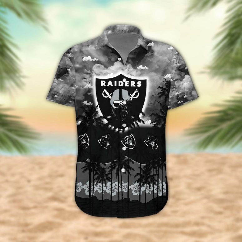 Las Vegas Raiders Palm Trees Sunset Hawaiian Shirt