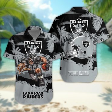 Las Vegas Raiders Personalized Gridiron Warrior Hawaiian Shirt