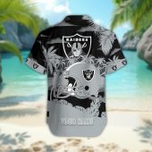 Las Vegas Raiders Personalized Gridiron Warrior Hawaiian Shirt Back - TeeAloha