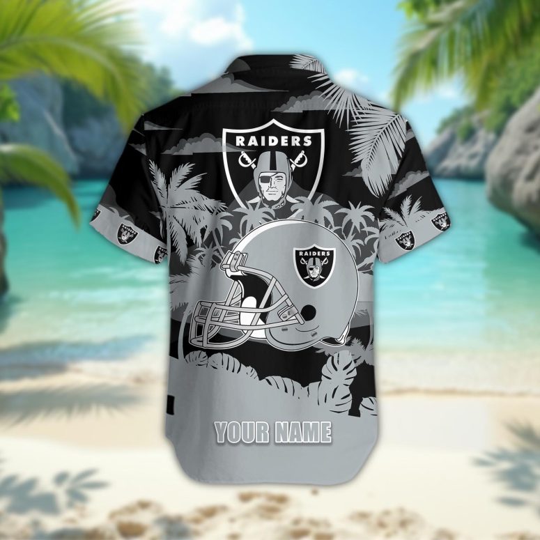 Las Vegas Raiders Personalized Gridiron Warrior Hawaiian Shirt