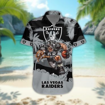 Las Vegas Raiders Personalized Gridiron Warrior Hawaiian Shirt