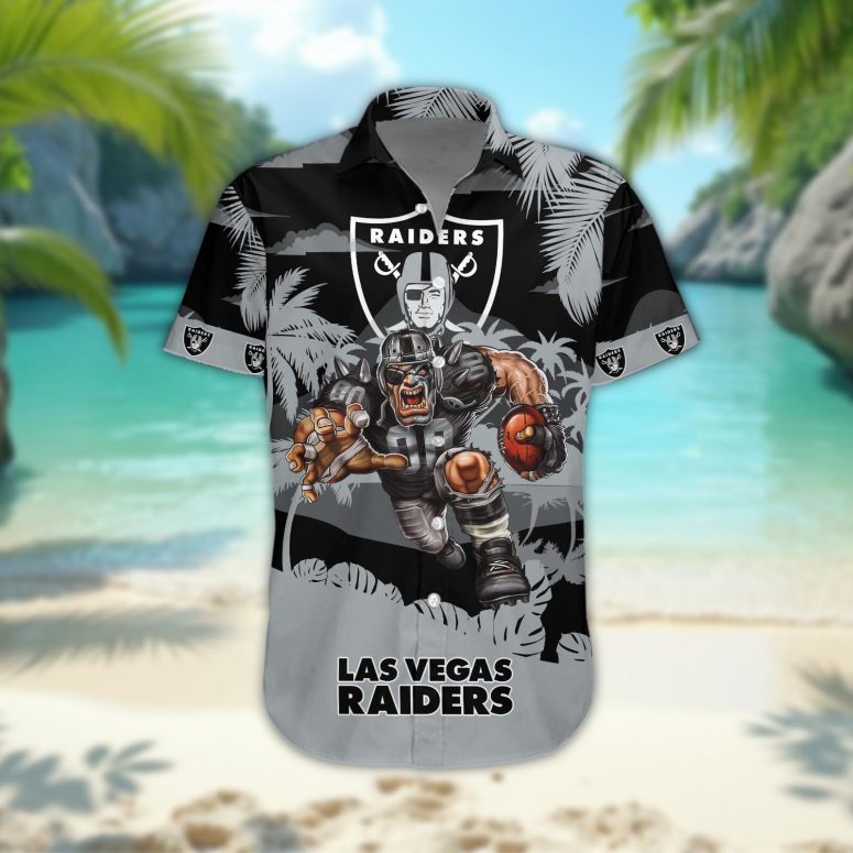 Las Vegas Raiders Personalized Gridiron Warrior Hawaiian Shirt