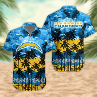Los Angeles Chargers Palm Trees Sunset Hawaiian Shirt