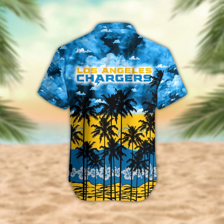 Los Angeles Chargers Palm Trees Sunset Hawaiian Shirt