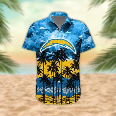 Los Angeles Chargers Palm Trees Sunset Hawaiian Shirt