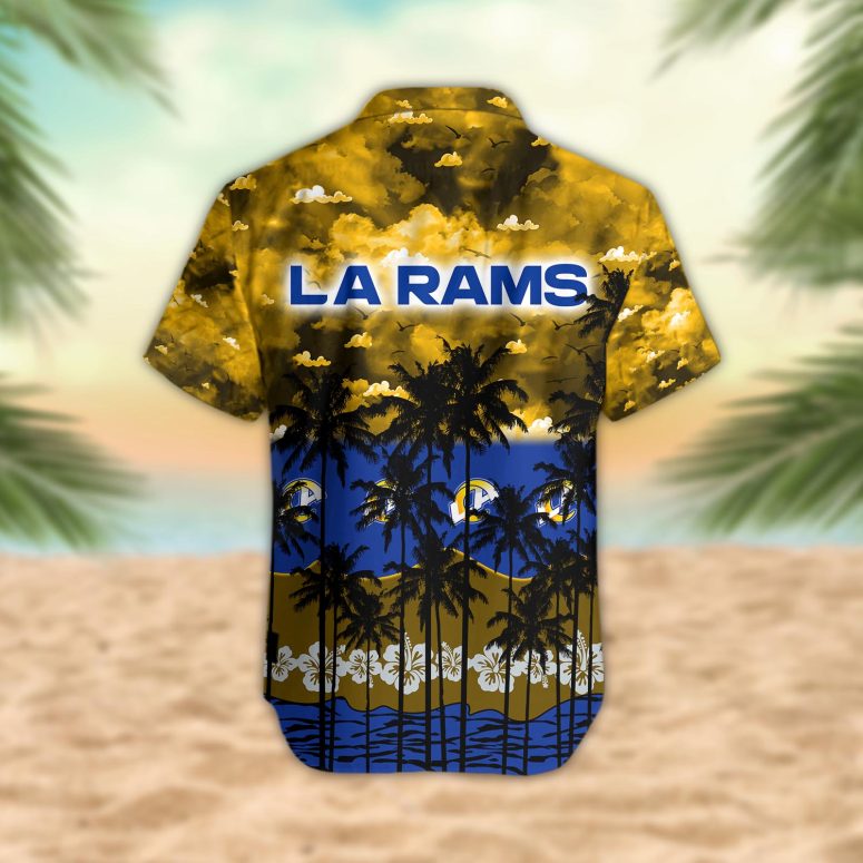 Los Angeles Rams Palm Trees Sunset Hawaiian Shirt
