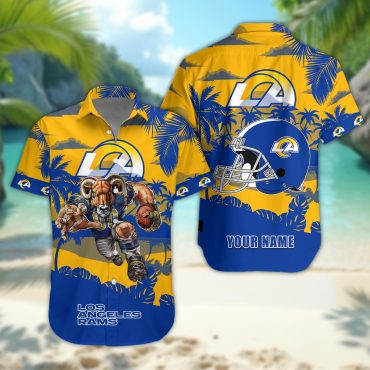 Los Angeles Rams Personalized Gridiron Warrior Hawaiian Shirt