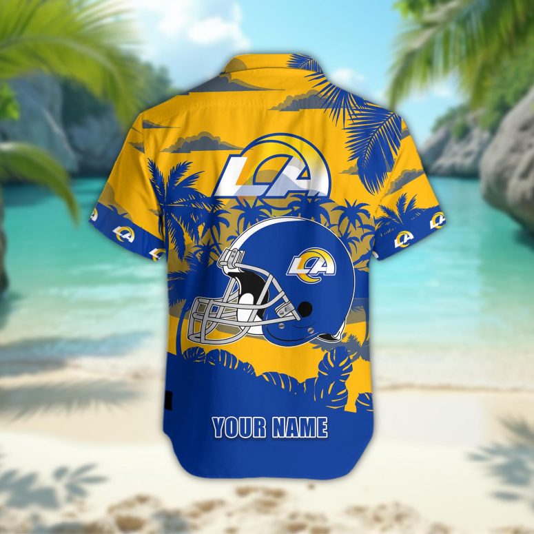 Los Angeles Rams Personalized Gridiron Warrior Hawaiian Shirt
